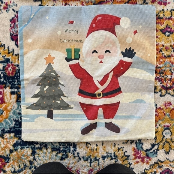 NEW Set of Two Christmas Snowman Santa Claus Pillow Covers - Picture 2 of 6